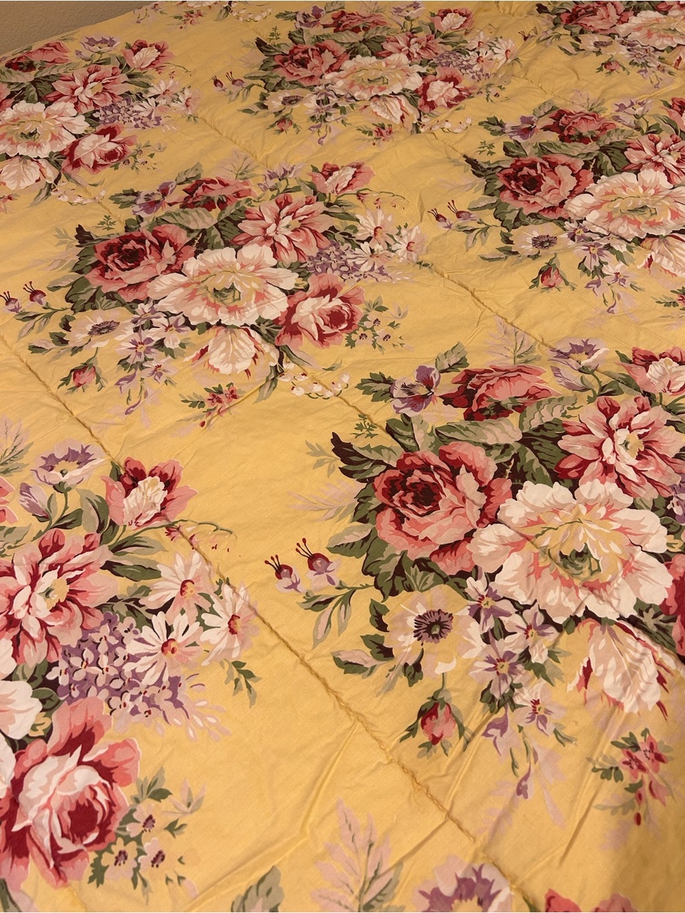 Ralph Lauren Sophie Brooke Yellow Floral King Comforter Cottage Core